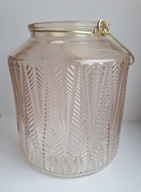 ŚWIECZNIK LAMPION SZKLANY Z UCHWYTEM ADREA Grayson - Wysokość 16 cm