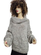 SWETER wełniany wełna z dużym wykładem 38/40