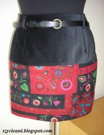 Spódnica ołówkowa FOLK kwiat 36 tkanina włoska