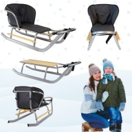 SANKI METALOWE Z OPARCIEM PASEM BEZPIECZENSTWA PODNÓŻKAMI DLA DZIECI