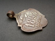 Psi numerek/żeton Warszawa 1893 r.