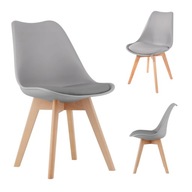 KRZESŁO NOWOCZESNE DO KUCHNI SALONU MUFART SKÓRA SZTUCZNA SZARY