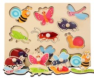 Drewniana układanka Drewniane zabawki dla maluchów