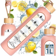 Butelka MOTYWACYJNA na wodę napoje szklana silikonowa duża bidon sport 1L