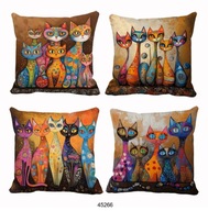 Poszewki na poduszki 4szt 45x45cm koty kotki kolorowe 45266
