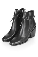 TOPSHOP MIMI ANKLE BOOTS BIKER BLACK SKÓRA CAŁE 38
