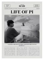 Plakat „Movie Times” – Minimalistyczny Plakat Filmowy w Stylu Gazety
