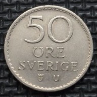 *SZWECJA [0076]*50 ore 1972 (SVERIGE) Król Gustaw VI Adolf Korona Monogram