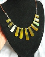 Agat żółty, kamień koncentracji - elegancka kolia, naszyjnik