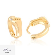 Eap25118 Kolczyki dziecięce złocone kółka stópki