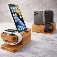 Drewniana Stacja Dokująca iPhone Apple Watch 2w1