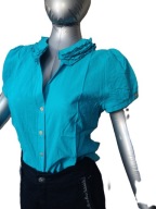 Elegancka koszula Cocomore z ozdobnym dekoltem, guziki, bawełna, r. 42