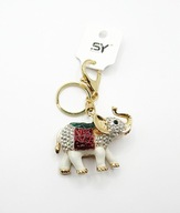 Brelok do torebki kluczy metal słonik na szczęście zielony dywan prezent