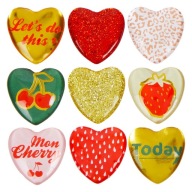 MAGNESY SZKLANE OZDOBNE SERCA SERDUSZKA 9 SZT.