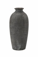 WAZON CERAMICZNY 21 CM RUSTYKALNY VINTAGE BOHO CZARNO-BRĄZOWY DEKORACYJNY