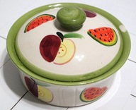 Pojemnik kuchenny owoce retro malowany ceramiczny arbuz miska