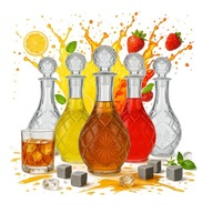 5xSzklana Karafka PINA 900ml na Nalewkę Wino Prezent Butelki szklane 0,9l