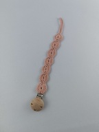 Szydełkowa zawieszka do smoczka koło brudny róż 0+ Handmade