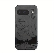 Plecki/Etui premium z ekoskóry z grafiką Pixel 9A Góry (szary)