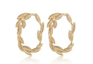 Złote kolczyki owalne listki