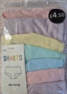 GEORGE MAJTKI SZORTY DZIEWCZĘCE 7 SZTUK 95% BAWEŁNA NOWE ROZ. 122-128 CM