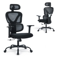 Fotel Ergonomiczny Biurowy SIHOO Mesh Zagłówek Regulowany Czarny
