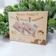 RAMKA NA PIENIĄDZE Kartka na urodziny 30 40 50 60 70 lat WZORY Twój napis !