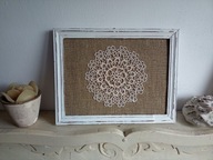 OBRAZ SHABBY RETRO LEN KORONKA