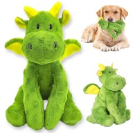 Pluszowa Zabawka dla Psa SMOK z Piszczałką ZIELONA Duża Wytrzymała MOCNA