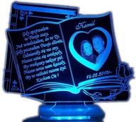 WALENTYNKI PODŚWIETLANA STATUETKA Z ZDJĘCIEM LED