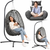 FOTEL WISZĄCY KOKON BUJAK OGRODOWY WOLNOSTOJĄCY MEVEN 113 CM 110 KG BUJANY
