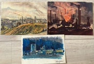 7830) ZESTAW STARYCH SYGNOWANYCH AUTORSKICH GRAFIK