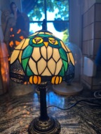 Lampka witrażowa styl Tiffany sówka | dekoracyjna | nowa