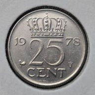 *HOLANDIA [0037]*25 centów 1978 Juliana (królowa Holandii), Korona 25 CENT