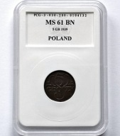 5 GROSZY 1939 BRĄZ / MS61 PCG