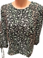 Bluzka elegancka czarna we wzory r. 36