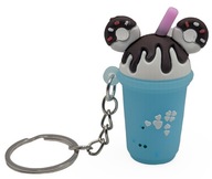 Brelok Do Kluczy Gumowy niebieski kubek napój shake bubble tea z donutami