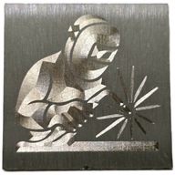 Tabliczka z Twoim logo stal nierdzewna gr0.6mm 30x30mm grawer srebrny 20szt