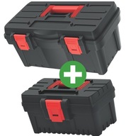 Skrzynka narzędziowa duża + mała warsztatowa na narzędzia zestaw skrzynek