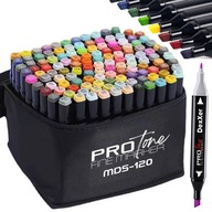 120szt MARKERY ALKOHOLOWE FLAMASTRY MAZAKI PISAKI DWUSTRONNE TRWAŁE + TORBA