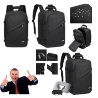 PLECAK DO SAMOLOTU 40X30X20 MĘSKI PODRÓŻNY RYANAIR CZARNY