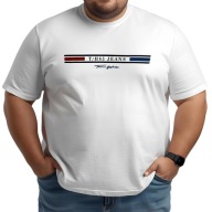 Biały T-shirt męski bawełniany plus size 7XL
