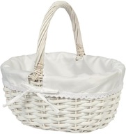 KOSZYK WIKLINOWY do Święcenia wielkanocny z koronką SERWETKĄ koszyczek DUŻY