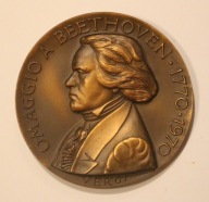 SAN MARINO - LUDWIG VAN BEETHOVEN - PIĘKNY SYGNOWANY MEDAL, CERT + ETUI