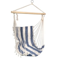 Krzesło brazylijskie hamak DO OGRODU I DOMU granatowy biały