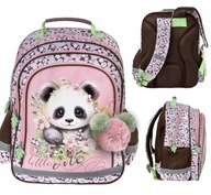 PLECAK SZKOLNY DLA DZIEWCZYNKI DO 1 KLASY CUTE PANDA A4 LEKKI USZTYWNIANY
