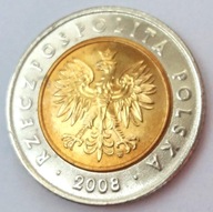 2008 r 5 zł złotych MW * MENNICZE DESTRUKT