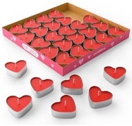 50x ŚWIECZKI PODGRZEWANE SERCA – CZERWONE ROMANTYCZNE WALENTYNKI URODZINY