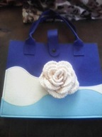 torebka z kwiatem 3d na szydełku