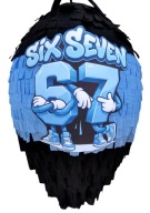 Piniata urodzinowa XL 67 Six Seven Brainrot Roblox + kij